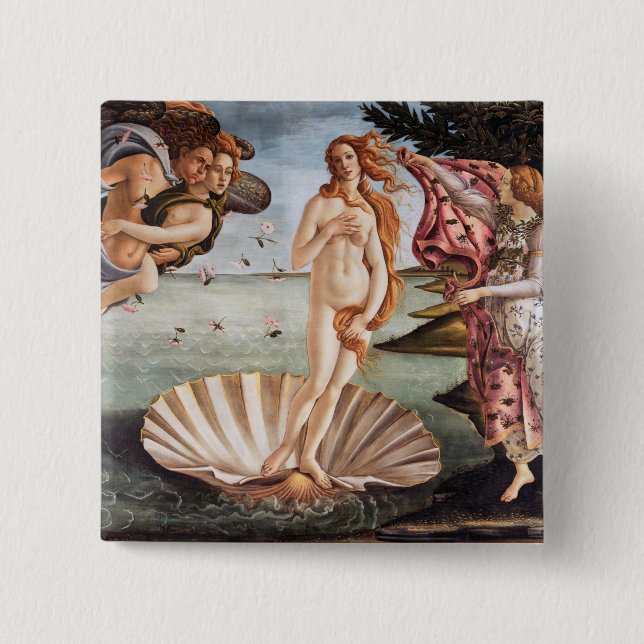 Chapa Cuadrada Sandro Botticelli - Nacimiento de Venus (Anverso)