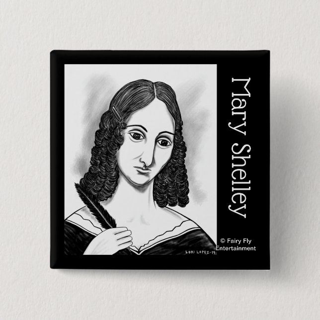 Chapa Cuadrada Sangre en la luna| Mary Shelley (Anverso)