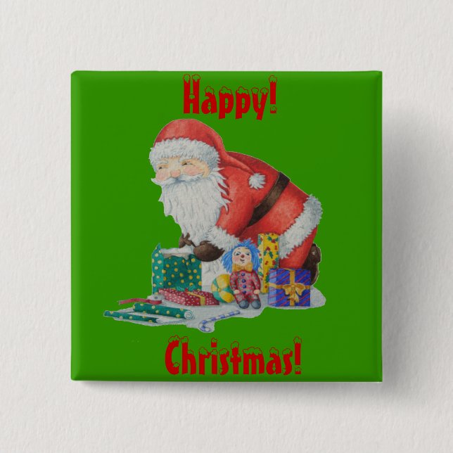 Chapa Cuadrada sanguijuelas envolviendo regalos y juguetes para n (Anverso)