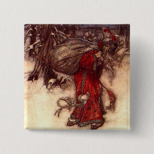 Chapa Cuadrada Santa Claus Arthur Rackham