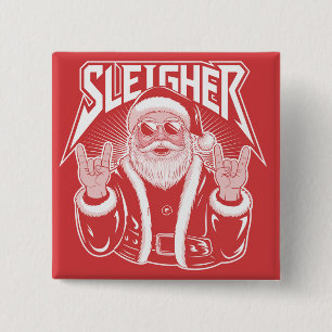 Chapa Cuadrada Santa Claus Asesino Divertido Metal Navidad Roca