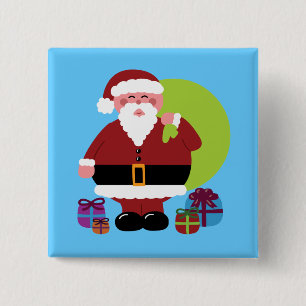 Chapa Cuadrada Santa Claus con regalos