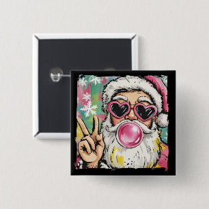 Chapa Cuadrada Santa Claus Glitter Coquette Navidad Femenina Lind
