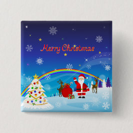 Chapa Cuadrada Santa Claus y los renos