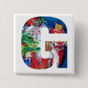CHAPA CUADRADA SANTA CON BALONES Y NAVIDAD ÁRBOL G MONOGRAM