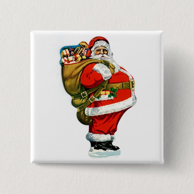 Chapa Cuadrada Santa con Bolsa de Juguetes (Anverso)