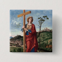 Chapa Cuadrada Santa Elena con la Verdadera Cruz Arte Sagrado