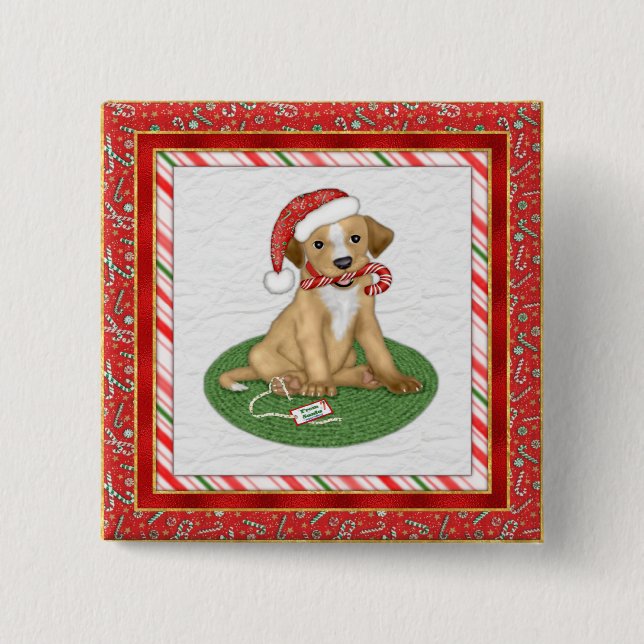 Chapa Cuadrada Santa Puppy (Anverso)