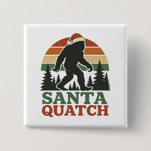 Chapa Cuadrada Santa Quatch Bigfoot divertido de Navidad Sasquatc