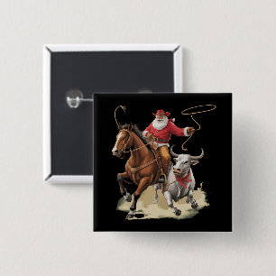 Chapa Cuadrada Santa Vaquero Roping Navideño Occidental Vintage 