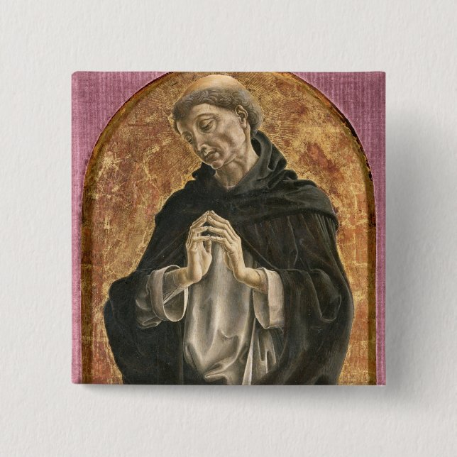 Chapa Cuadrada Santo Dominic (tempera en el panel) (Anverso)