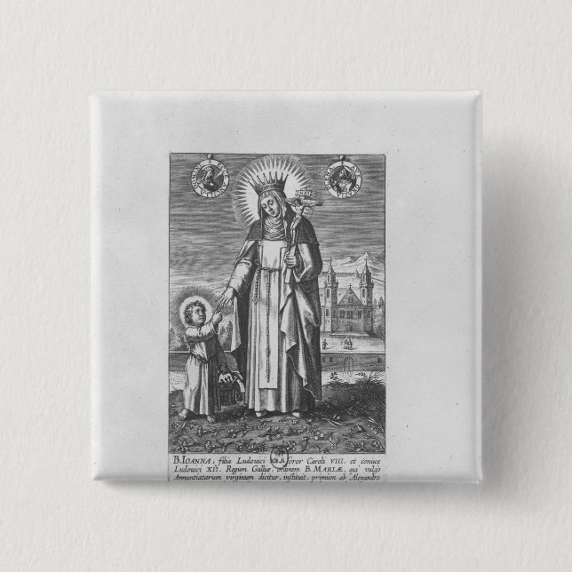 Chapa Cuadrada Santo Joan de Francia y de Valois (Anverso)