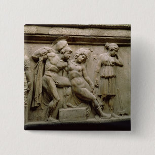 Chapa Cuadrada Sarcófago griego con una escena que muestra la