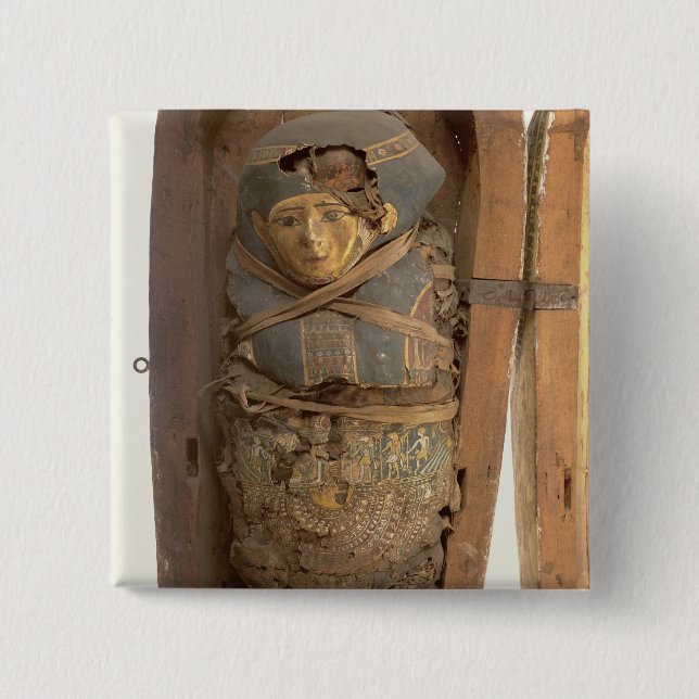 Chapa Cuadrada Sarcófago y cuerpo mummified de Psametik I (664- (Anverso)