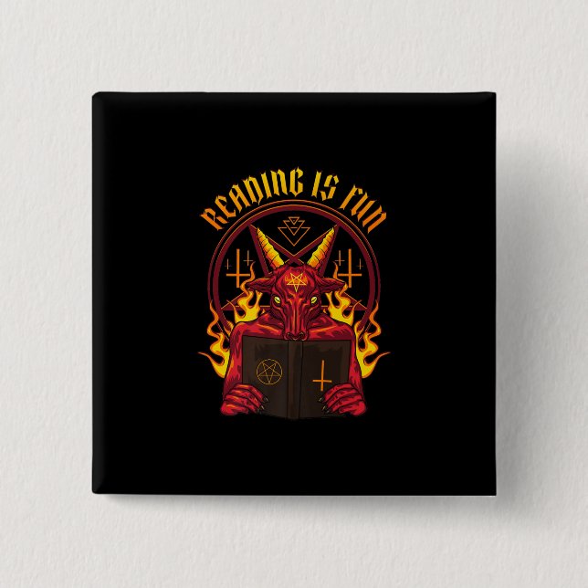 Chapa Cuadrada Satanic Pagan Goat Premium (Anverso)