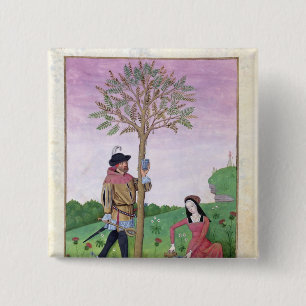 Chapa Cuadrada Savia del dibujo de un árbol