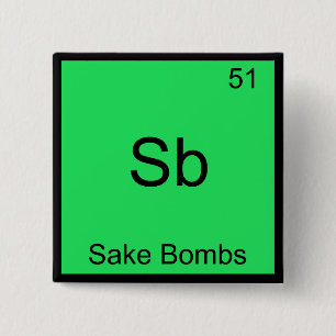 Chapa Cuadrada Sb - Sake Bombs Camiseta divertida con símbolo de