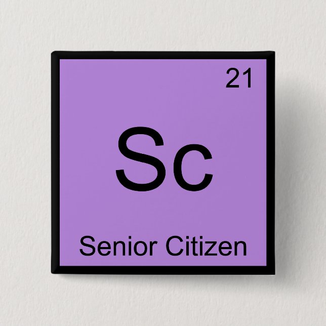 Chapa Cuadrada Sc - Símbolo del elemento de química divertido par (Anverso)