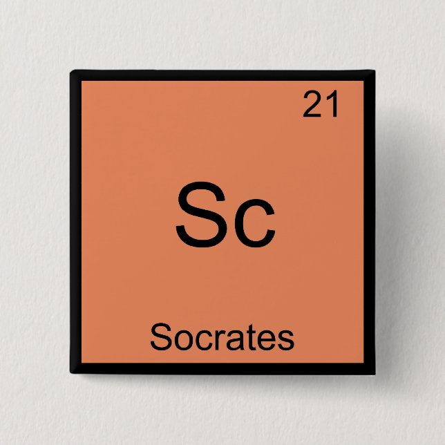 Chapa Cuadrada Sc - Sócrates Camiseta de Elemento de Química Dive (Anverso)