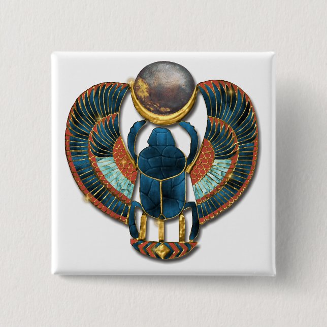 Chapa Cuadrada Scarab sagrado del rey Tut (Anverso)