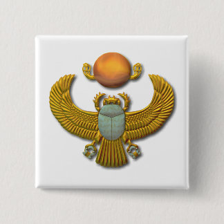 Chapa Cuadrada Scarab sagrado egipcio antiguo - Oro