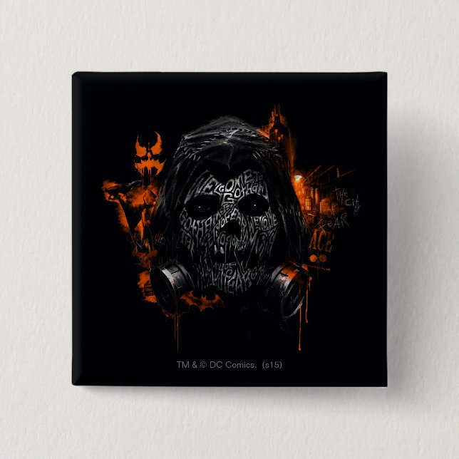 Chapa Cuadrada Scarecrow - Bienvenidos A Ciudad Gótica (Anverso)