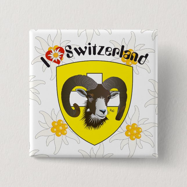 Chapa Cuadrada Schaffhausen - Schweiz - Botones Suisse - Svizzera (Anverso)