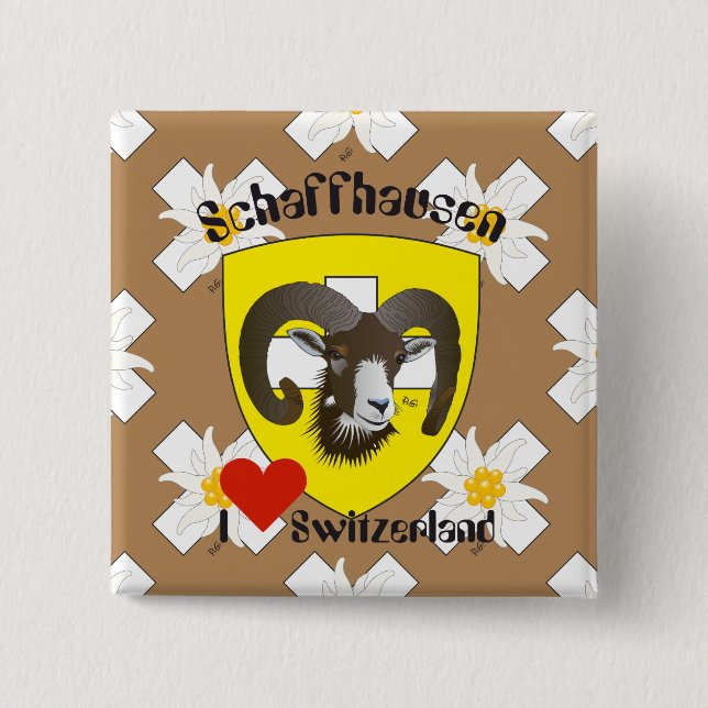 Chapa Cuadrada Schaffhausen - Schweiz - Botones Suisse - Svizzera (Anverso)