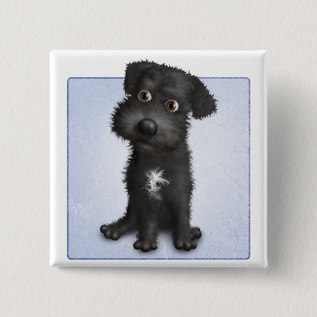 Chapa Cuadrada Schnoodle (negro) (Anverso)