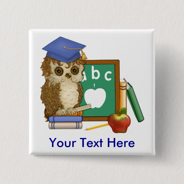 Chapa Cuadrada Scholar Owl (Anverso)