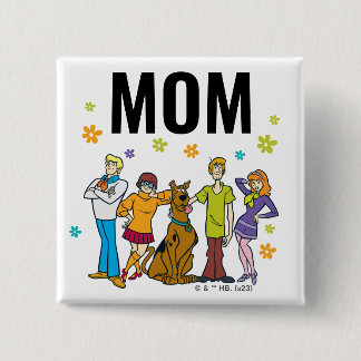 Chapa Cuadrada Scooby-Doo y la madre del niño de cumpleaños de pa