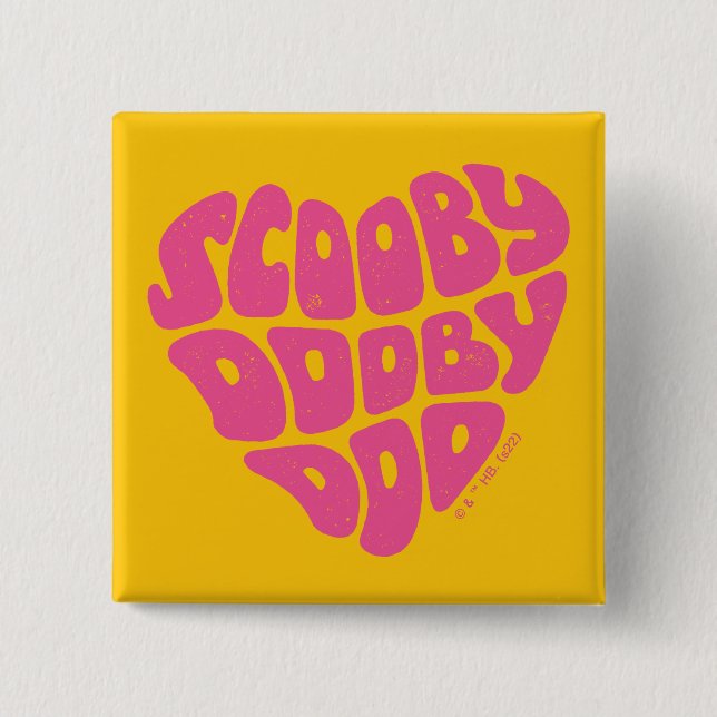 Chapa Cuadrada Scooby Dooby Doo Heart (Anverso)