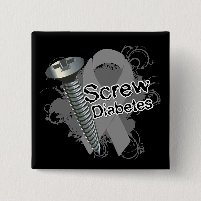 Chapa Cuadrada Screw Diabetes (Anverso)