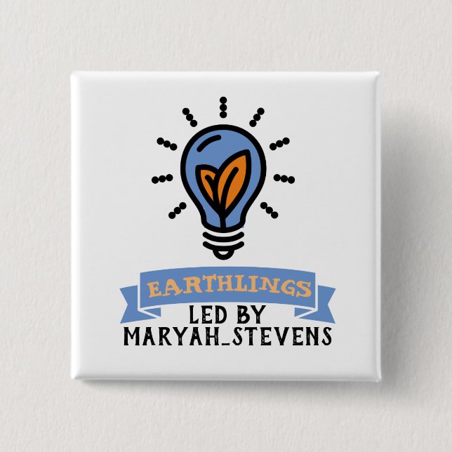 Chapa Cuadrada Scrimo Team Earthlings Pin (Anverso)