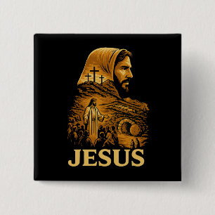 Chapa Cuadrada Se eleva Jesús Cristiano Feliz Pascua