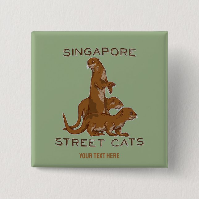 Chapa Cuadrada Sea Otter Singapore Street Cats (Anverso)