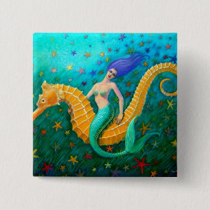 Chapa Cuadrada Seahorse del paseo de la sirena