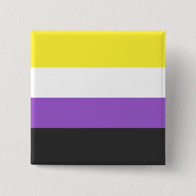 Chapa Cuadrada Seamless Repeating Non-Binary Pride Flag Pattern (Anverso)