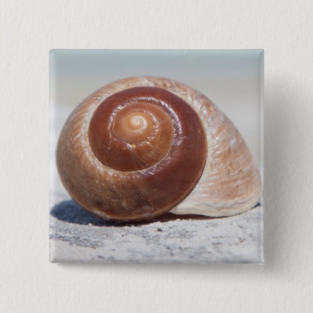 Chapa Cuadrada Seashell en la playa el | St Petersburg, la (Anverso)