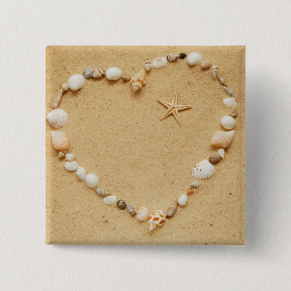 Chapa Cuadrada Seashell Heart con Starfish