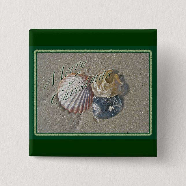 Chapa Cuadrada Seashells Merry Christmas Series (Anverso)