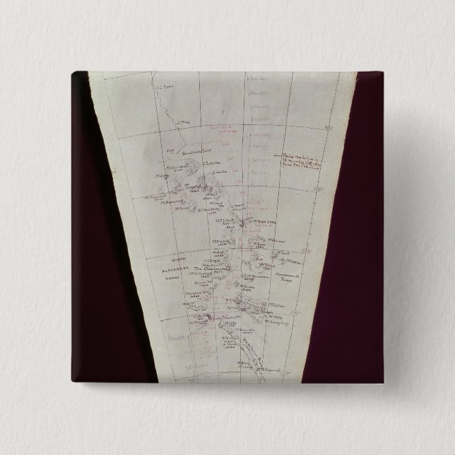Chapa Cuadrada Sección del mapa de la isla de Ross a South Pole (Anverso)