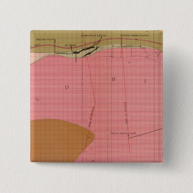 Chapa Cuadrada Sección horizontal del Lode Comstock Sur (Anverso)