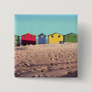 Chapa Cuadrada Seis chozas coloridas el Cape Town, Suráfrica d