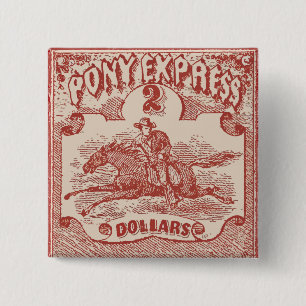 Chapa Cuadrada Sello de época Pony Express