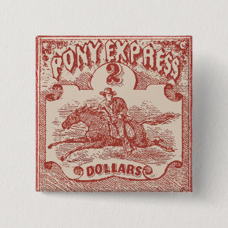 Chapa Cuadrada Sello de época Pony Express