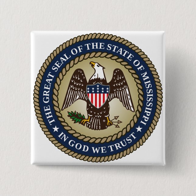 Chapa Cuadrada Sello de Misisipi (Estado de los Estados Unidos) (Anverso)