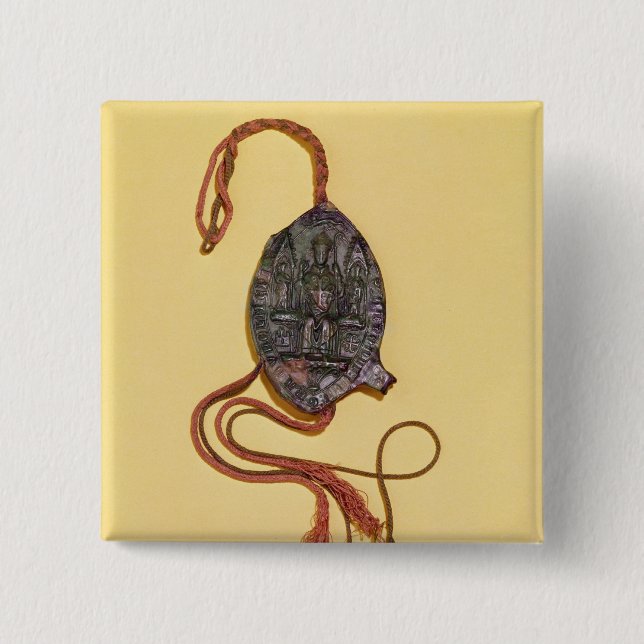 Chapa Cuadrada Sello episcopal que pertenece a Anthony Beck (Anverso)