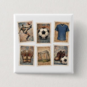 Chapa Cuadrada Sellos de fútbol antiguos colección de fútbol
