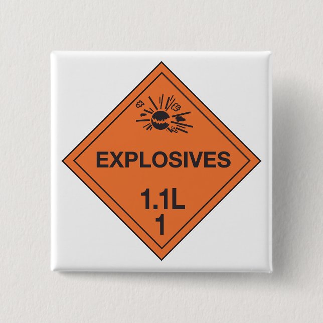 Chapa Cuadrada Señal de peligro de explosivos Clase 1.1L (Anverso)